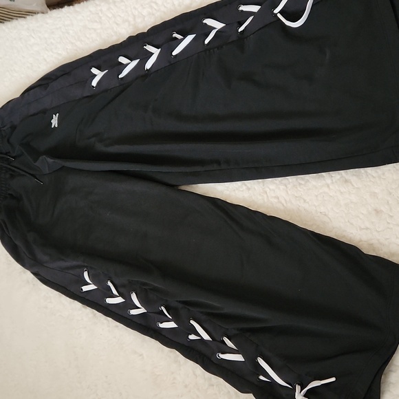 Adidas Originals Wide Leg Pant Sz S Black/White - Picture 8 of 16